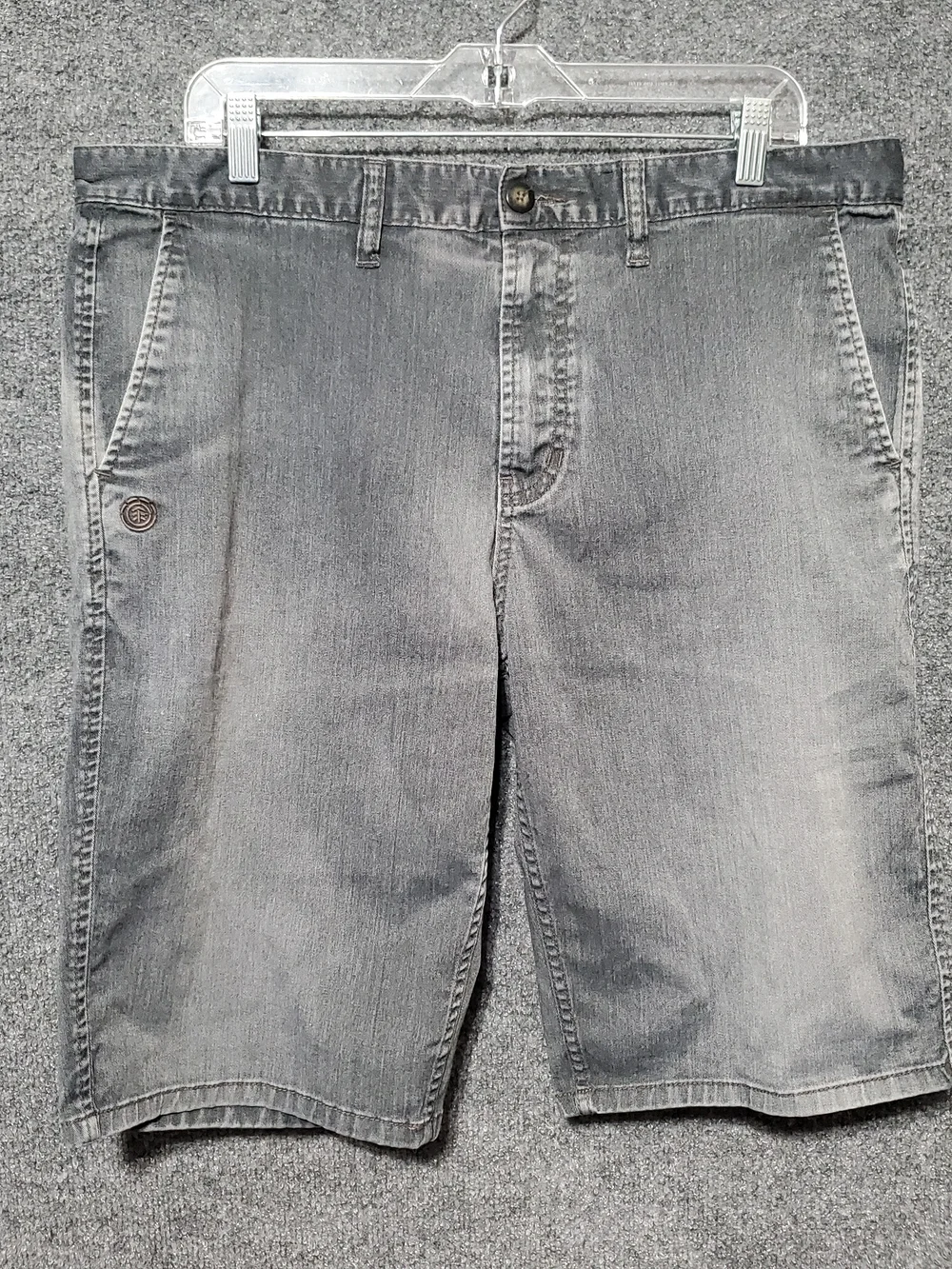 Element Flat Front Golf Bermuda Shorts Men 38 Charcoal Grey Skate Chino Grunge